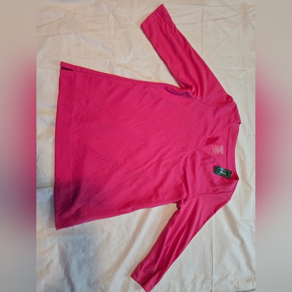 L.L Bean Pima Tops Split-Neck Tunic 3/4 Sleeve - Picture 5 of 10